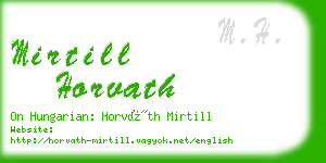 mirtill horvath business card